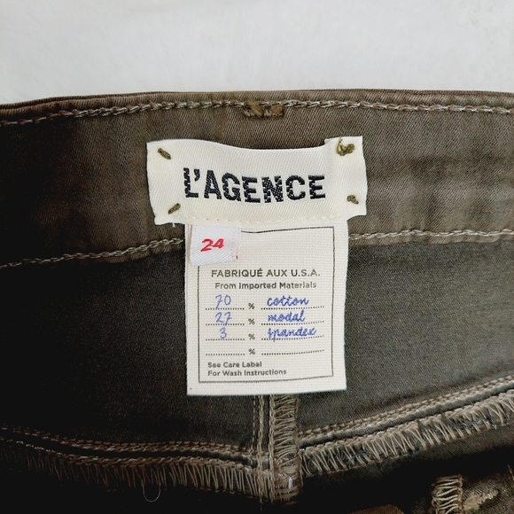 NEW L'AGENCE Margot High Rise Skinny olive Green Pant P2072 - Picture 9 of 11